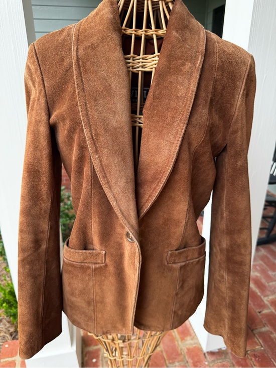 Winlit Jackets & Blazers - 🤎 Vintage 80s Winlit Cognac Suede Leather Blazer Jacket Size 7